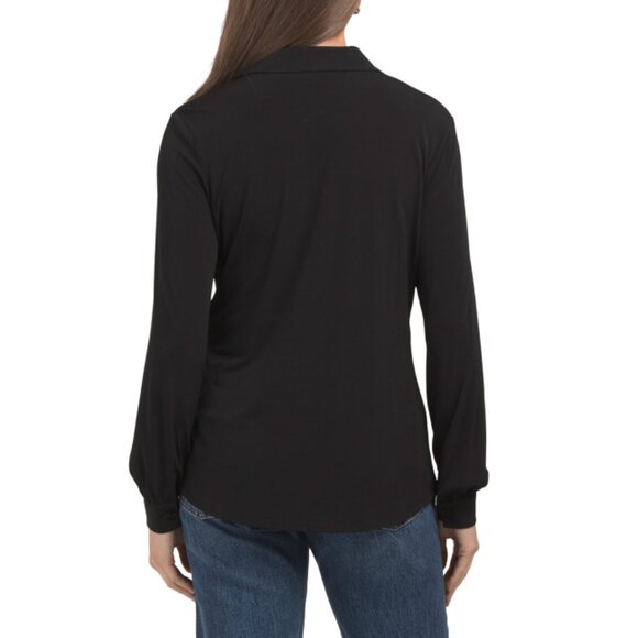 TAHARI ASL Black Long Sleeve Blouse - Picture 2 of 2